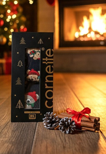 914/02 Мъжки коледен комплект Cornette - боксерки и чорапи, памук