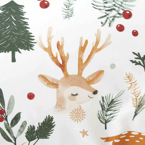 Комплект спално бельо от микросатен „Коледна гора“, Коледно бяло I25, Спално бельо от игли и нишки – меко, гладко и издръжливо