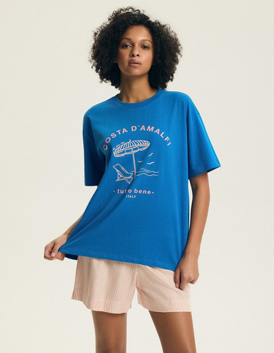 Лятна дамска пижама 44479 Edris памук и вискоза