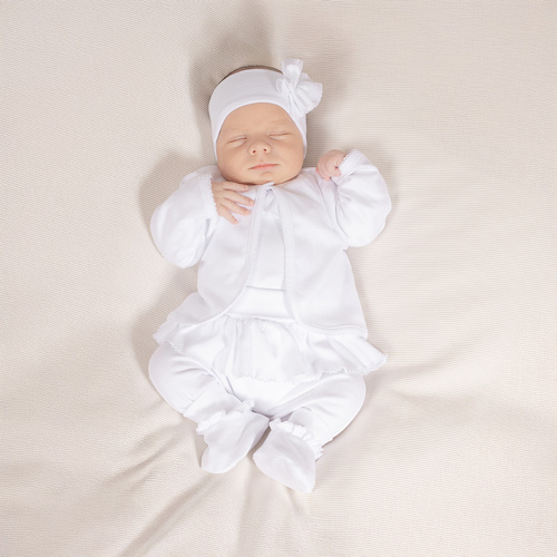 169061 Комплект за кръщене от 5 части Никол - бял