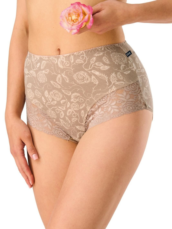 Figi LPF 599 Key бежови-мока maxi бикини – Висококачествен памук, елегантна дантела