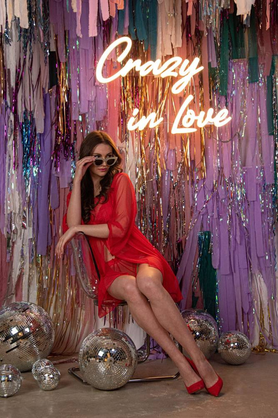 634 Нощна рокля без презрамки Florence + ремъци Forex - червено