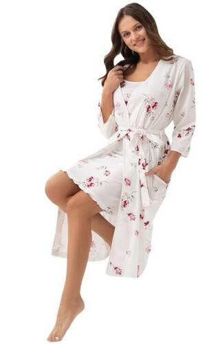 376 Дамски халат Luna - екрю