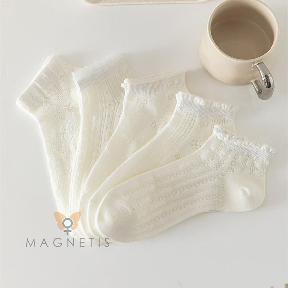 Дамски памучни терлици Magnetis CC-251102 ecru с деликатен десен