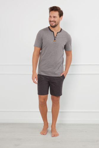Julius Мъжка пижама с къс ръкав, къси панталони Италианска мода - ¶r.меланж/c.меланж
