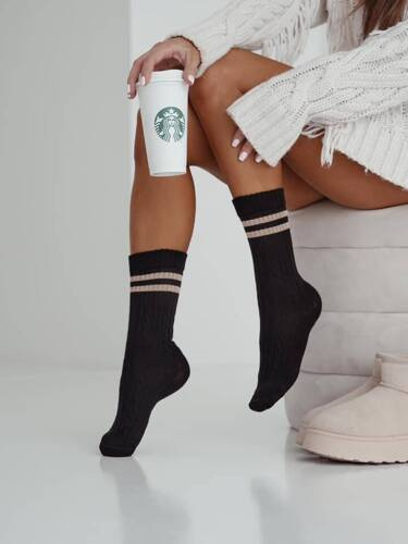 1542-001 Дамски чорапи Braid Milena - черни