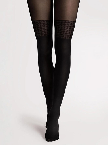 Fiore G6140 Pepita Black Чорапогащник 40 DEN с имитация на чорапи на пепит