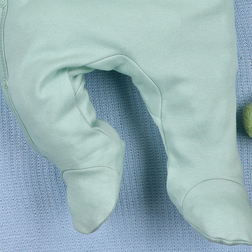 ABN-5568 Бебешки гащеризон Dino Explorer Nini Mint | Органичен памук, закопчаване с тик-так