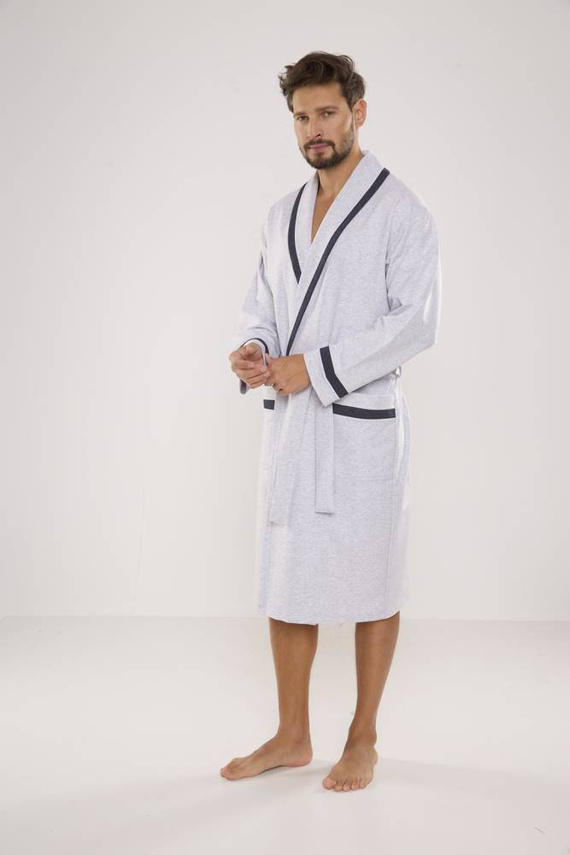 564 Мъжки халат Bruno De Lafense - светъл меланж 
