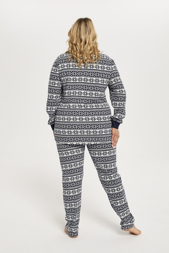 Alaska Дамска пижама с дълъг ръкав и дълъг панталон Италианска мода - принт/зелено