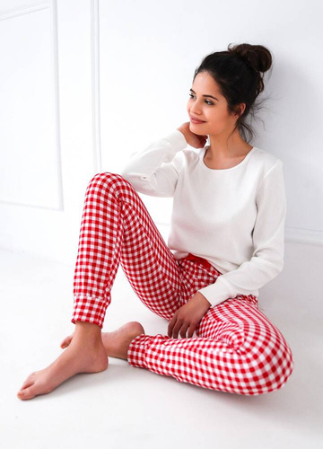 Sensis Perfect Дамска пижама - кремава и червена