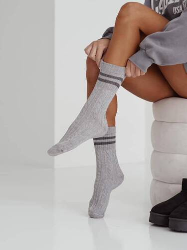 1542-001 Дамски чорапи Braid Milena - сиви