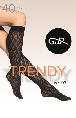 Чорапи до коляното Gatta Trendy 03 – 40 den, геометрична шарка