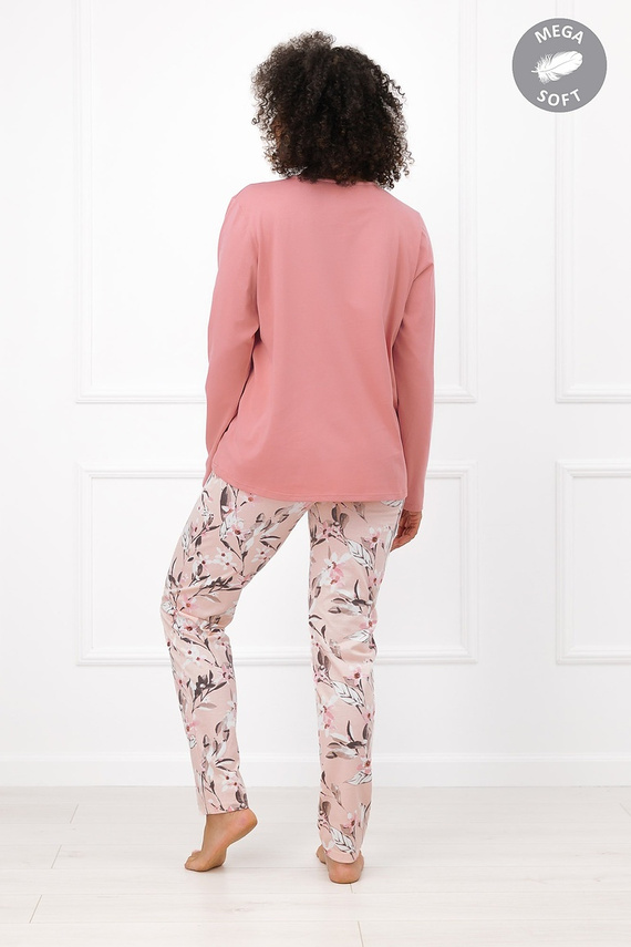 Italian Fashion Kafelia дамска пижама Mega Soft дълга с цветя и панделка