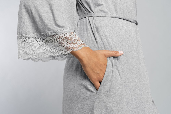 Халат Samaria Италианска мода 3/4 ръкав - сив