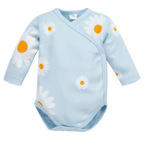 Боди плик маргаритка с дълъг ръкав Пинокио ​​- синьо