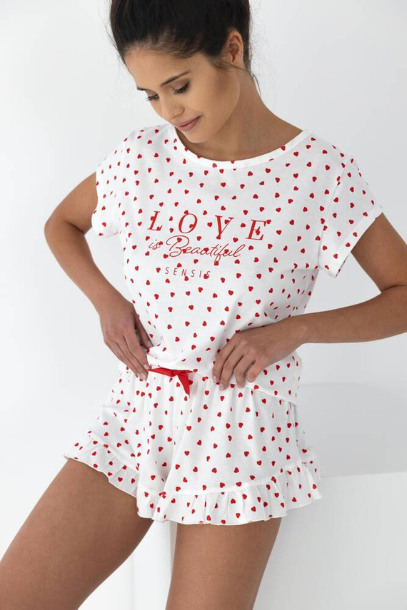 Дамска пижама Justine Sensis - кремава