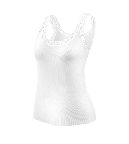 Дамски потник Sesto Senso 6109 с дантела безшевен еластичен white
