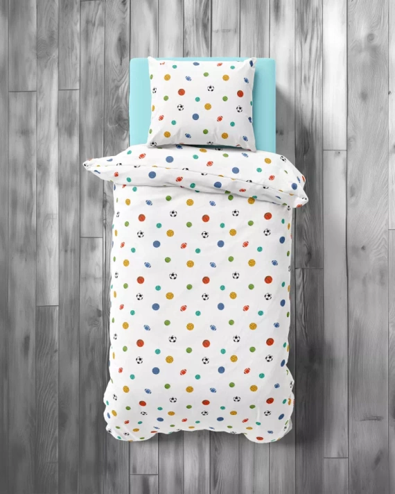 5442 A Sportowy Sen Детско памучно спално бельо Detexpol бяло