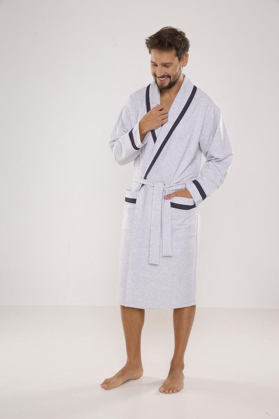 564 Мъжки халат Bruno De Lafense - светъл меланж 