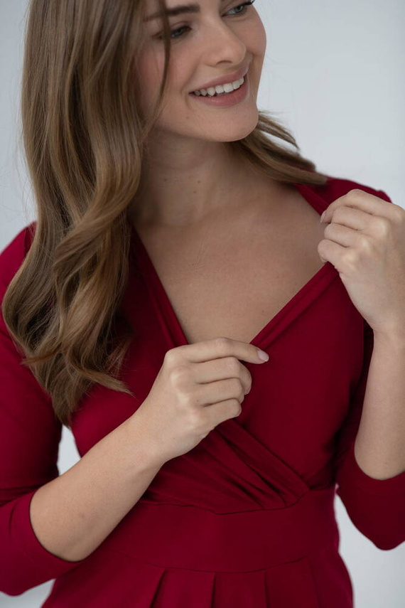 Grow with me Рокля за бременни и кърмачки Milk&Love, бордо