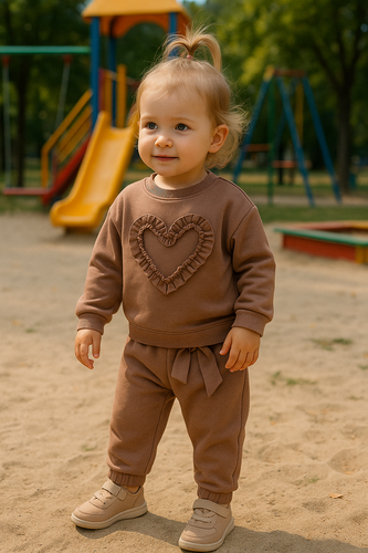 Mia Детски суитшърт Bambarillo кафяв - памук и еластан, мек суичър плат | Комфорт и стил