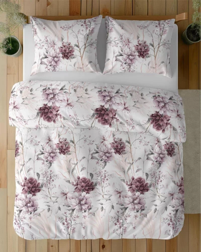 5222 B Спално бельо от прахово розов сатен на светъл фон Detexpol