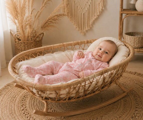 Бебешки гащеризон Mamatti PS16341 розов памучен с цип