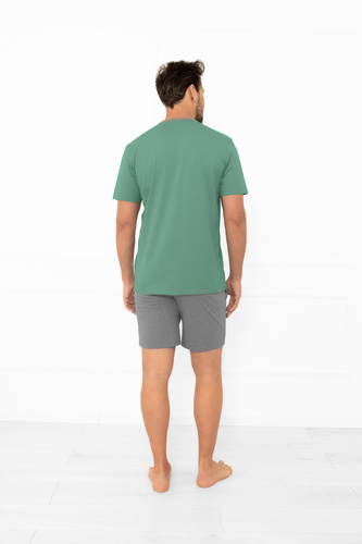 Julius Italian Fashion мъжка пижама градински чай - къса, памучна, елегантна