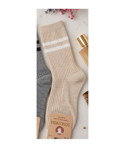 Дамски чорапи WIK Soxlandia 3044 wz.12 кашмир 95% рипсен бежов