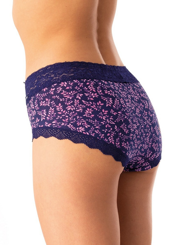 Дамски слипове Key LPC 547 тъмносини розови - памук, удобни, комплект от 2 бр.