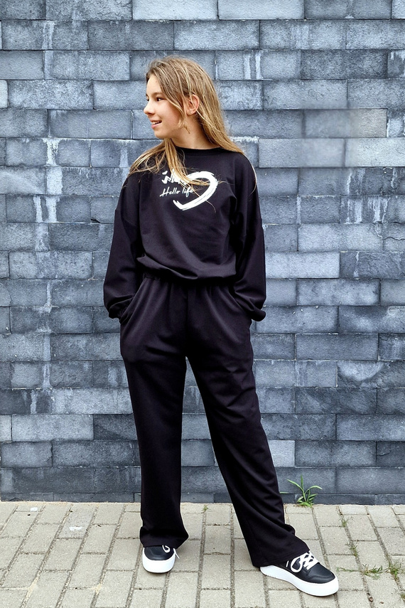 Gaja Детски суичър Bambarillo черен | Еластичен памучен суичър