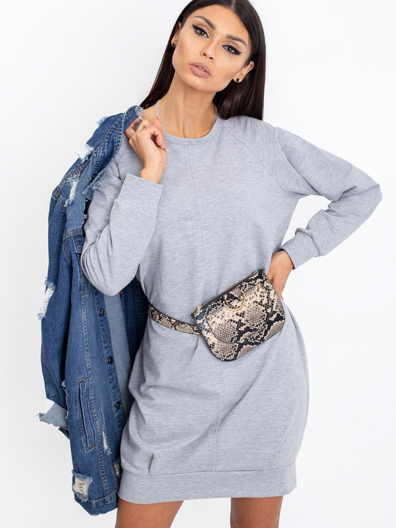 RV-TU-5184.93P Дамска рокля Париж - сива