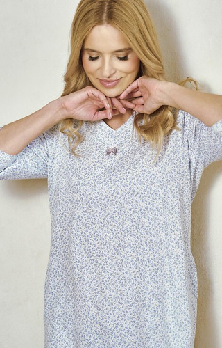 3449 Дамска риза Debora Taro – 100% памук, дълъг ръкав, джобове, V-образно деколте