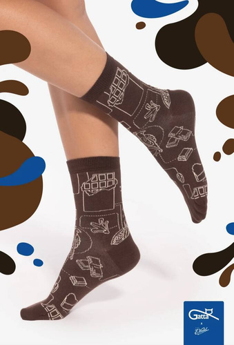 U04.WED Унисекс чорапи Wedel Gatta - тъмен шоколад 04/12E