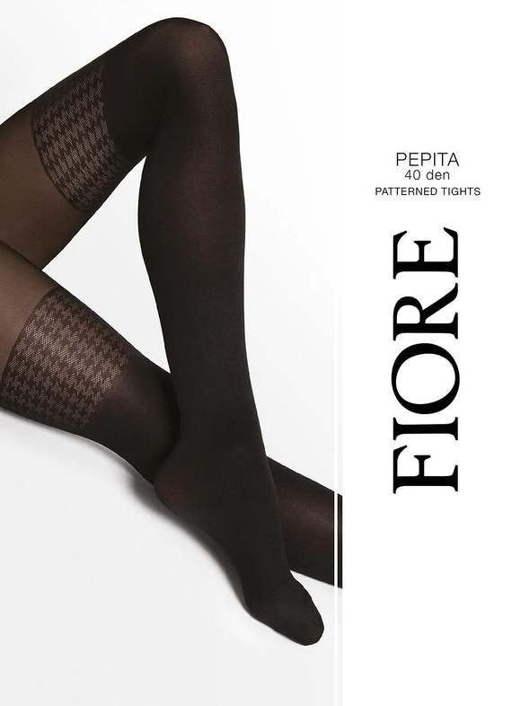 Fiore G6140 Pepita Black Чорапогащник 40 DEN с имитация на чорапи на пепит