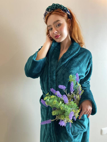 628 Abigail Дълъг дамски халат Forex - зелен