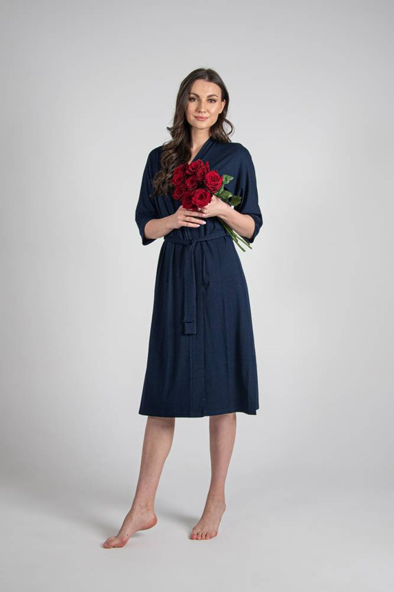 942 Visa Дълъг халат De Lafense - тъмносин