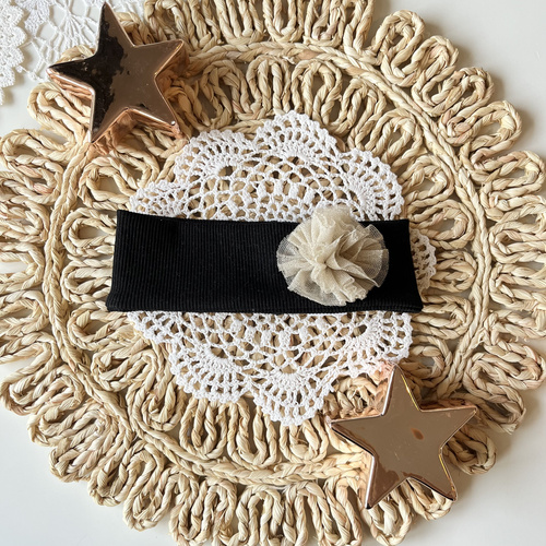 Диафрагма за глава Mamatti за момиче OK02 Весела Коледа - Черна, стилна лента за глава за момичета