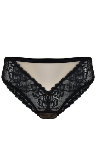 19235 Вълшебни бразилски слипове Милано – дантела, телесен тюл, златен акцент