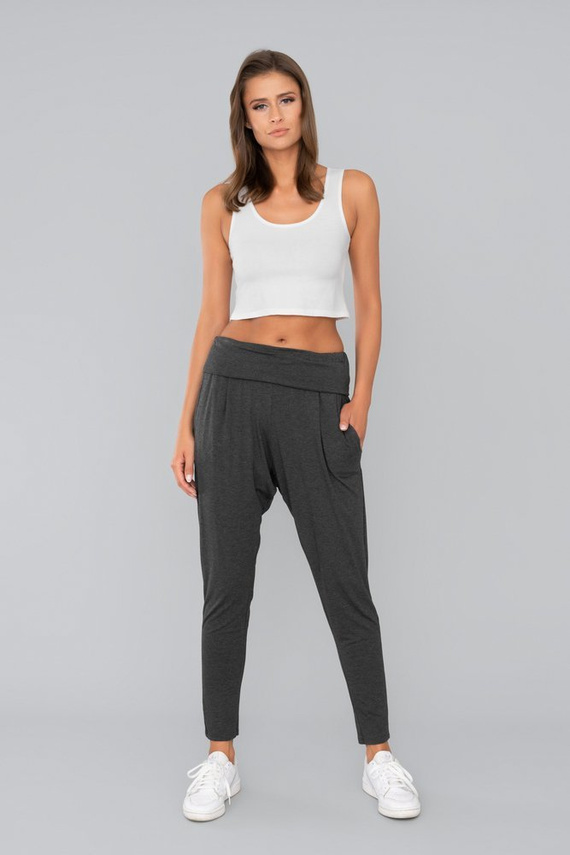 Сив дамски панталон Италианска мода - тъмен меланж