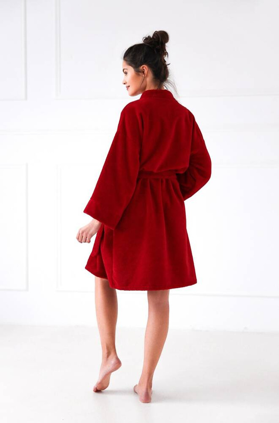 Ролков халат за жени Sensis - червен