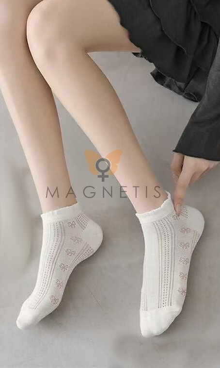 Дамски памучни терлици Magnetis CC-251102 ecru с деликатен десен