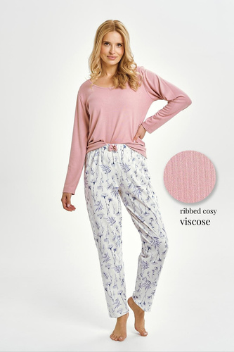 Дамска пижама Taro 3456 Caroline комплект розова вискоза и памук