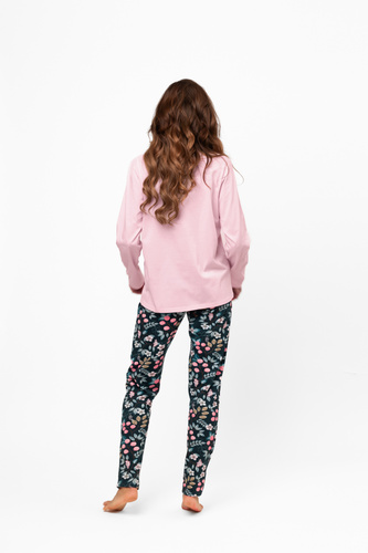 Дамска памучна пижама Marisal - дълъг ръкав, дълъг панталон Италианска мода  