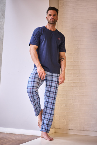 Мъжка пижама Cornette 134/315 North 2 blue – памук, къс ръкав, комфорт и стил