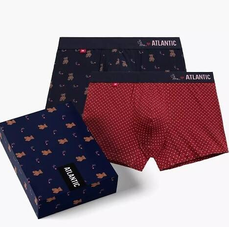 2GMH-025 Мъжки боксерки Atlantic - тъмносиньо-червени