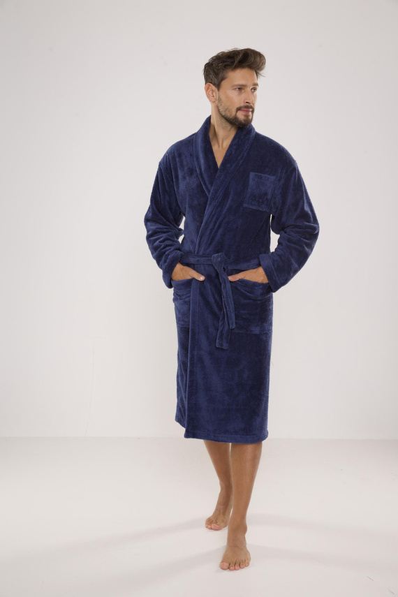 811 Мъжки плюшен халат за баня De Lafense - деним