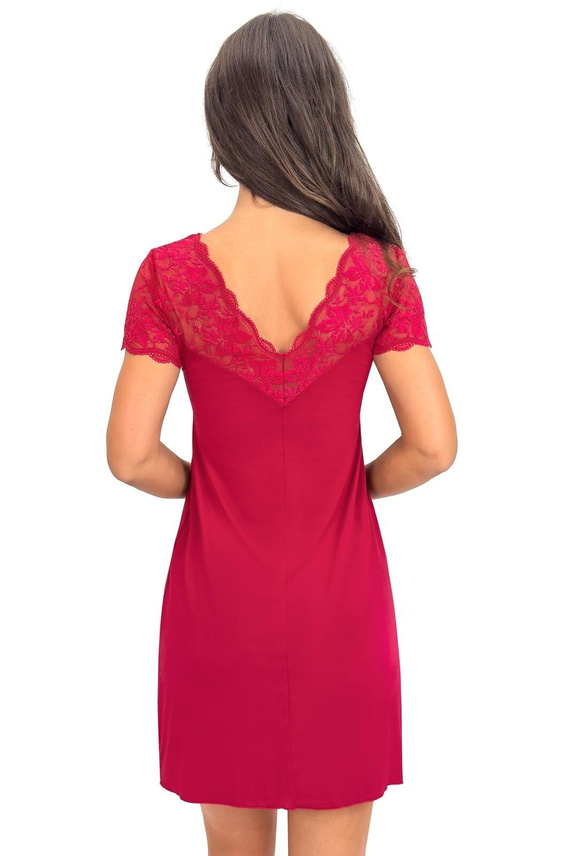 Дамска нощница Sonia Donna с дантела | вискоза | деколте V | къс ръкав