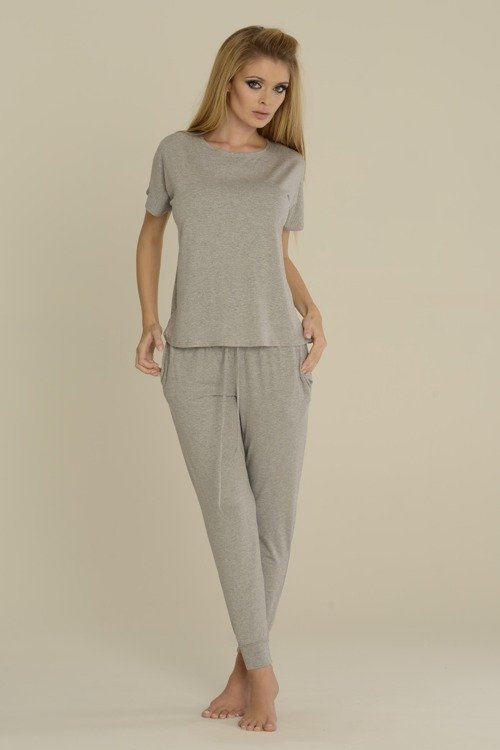 524 Paula Дамска пижама De Lafense - светъл меланж